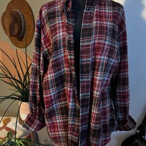 Plaid Red and Black Men's Shirt